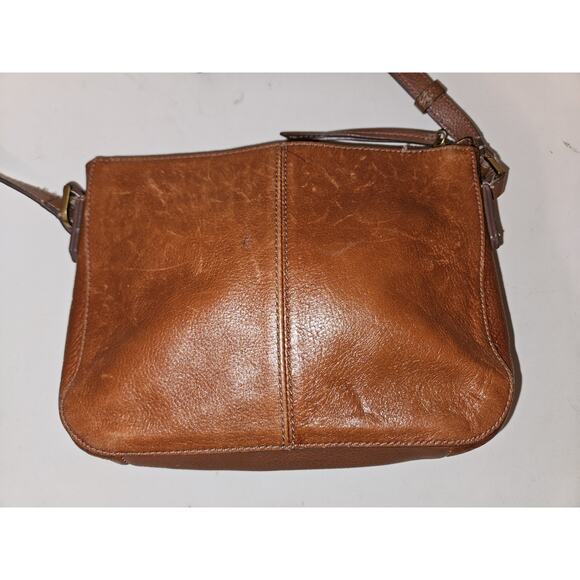 Fossil Brown Leather Crossbody Bag 10x7x2 - Picture 6 of 8